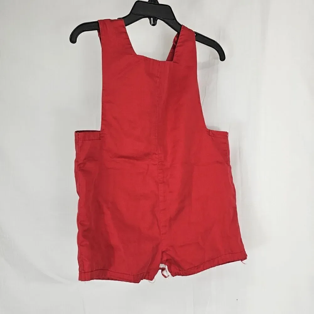 Vintage Red Smocked Jon Jon Meredith's Closet Toddler Boy Size 2 Red Navy
